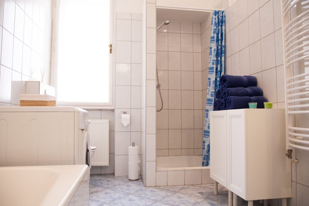 Budapest City Apartment badkamer, Vakantie appartement in Boedapest
