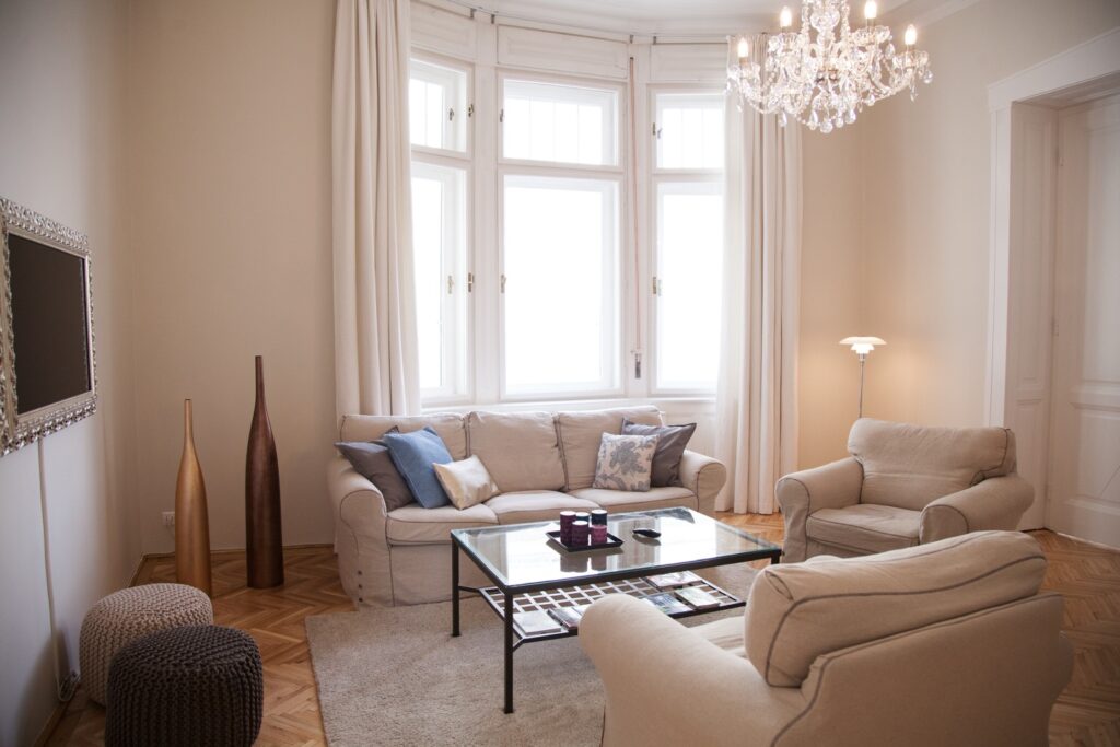 Budapest City Apartment woonkamer, Vakantiewoning Boedapest